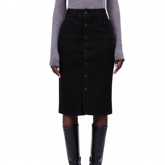 Madewell Denim Button-Front Midi Skirt Size 31 (Size 12) - Picture 1 of 10